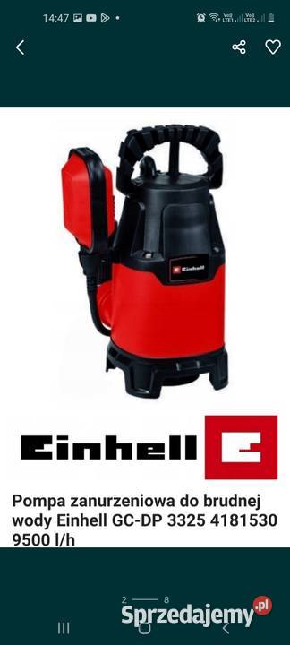 Pompa zanurzeniowa do brudnej wody Einhell GC-DP 3325 9500 l