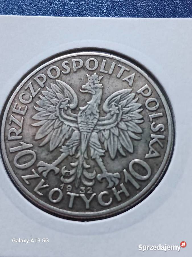 10 złotych Głowa Kobiety 1932 r 4bez znaku Numizmatyka wielkopolskie Konin