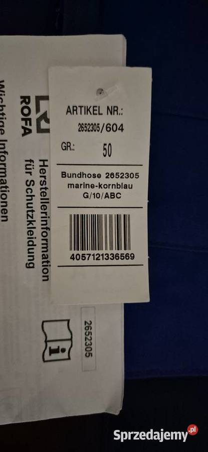 Spodnie robocze męskie r 50 Konin