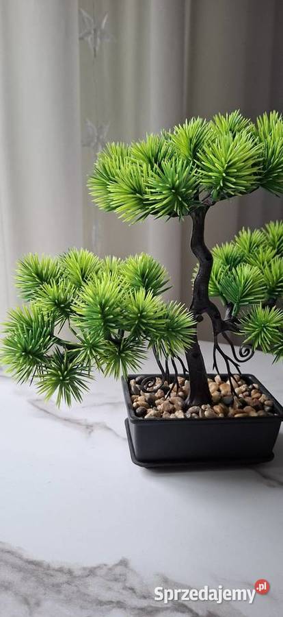 Sztuczne drzewko Bonsai w doniczce zielony Małkinia Górna
