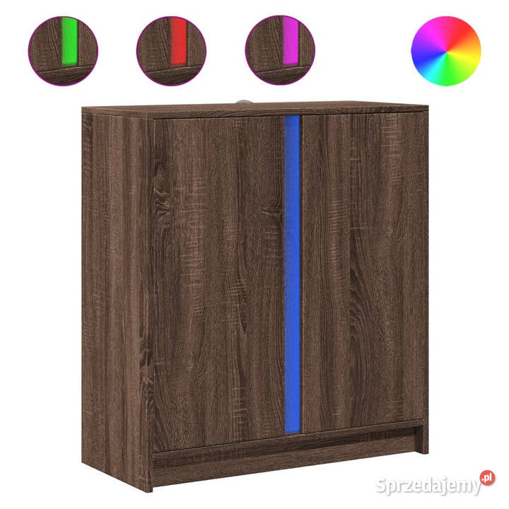 Szafka z LED brązowy dąb 77x34x85 materiał Warszawa