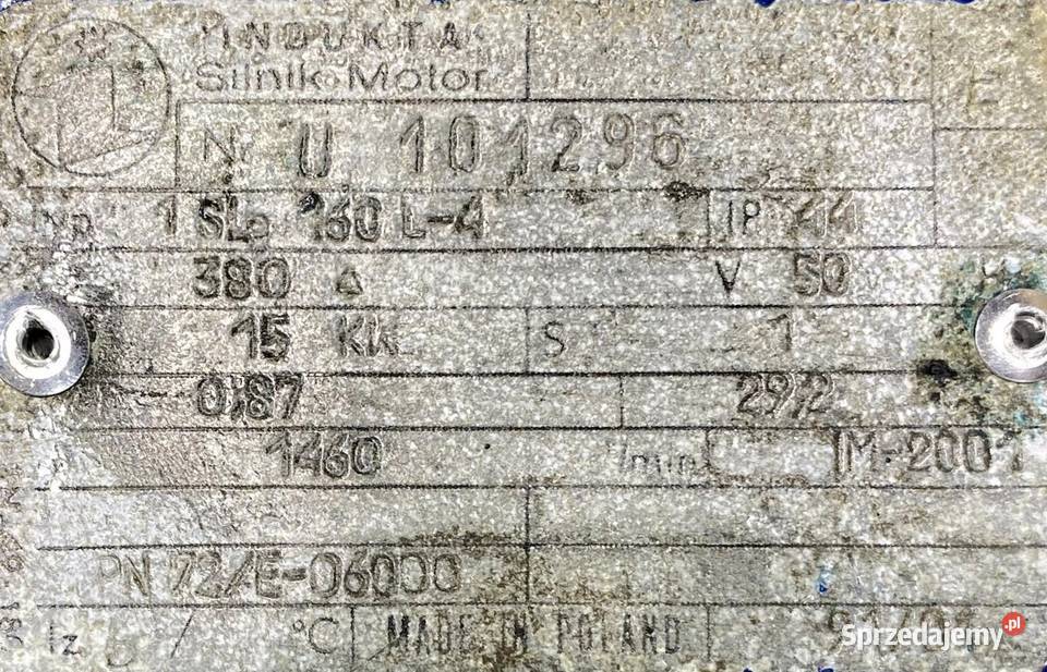 silnik elektryczny 15kW 1460obr INDUKTA B5 kujawsko-pomorskie