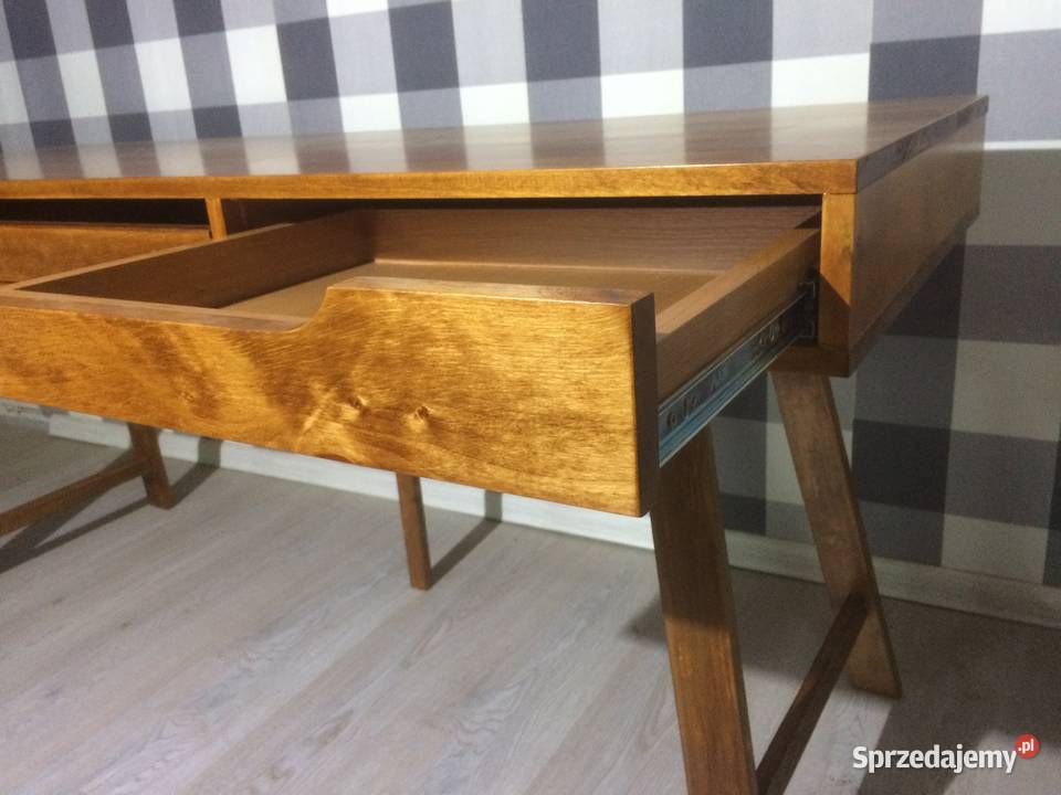 Biurko w stylu skandynawskim 150 drewniane kolor 75cm Warszawa