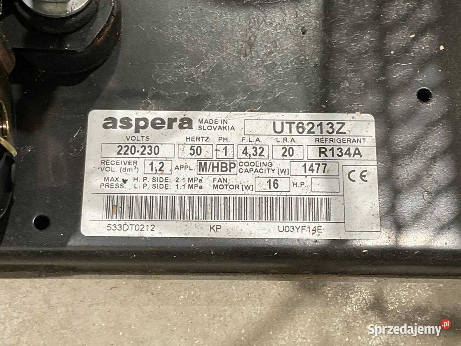 Agregat chłodniczy 1477W UNEK6214ZUT6213Z R134A Góra sprzedam
