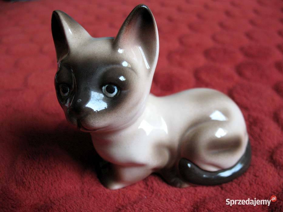 Kot Syjamski kotek Figurka mała porcelana 8 x 9 Siedlce