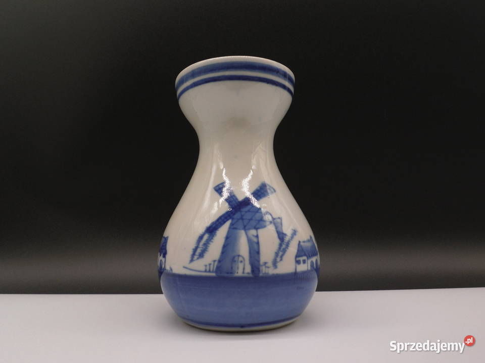 Wazon vintage holenderski niebieski z Delft Raszków