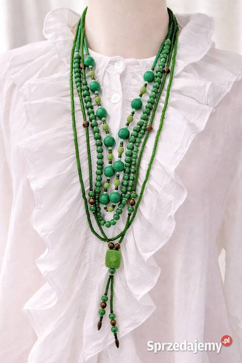 Naszyjnik Wielowarstwowy W Odcieniach Zieleni małopolskie