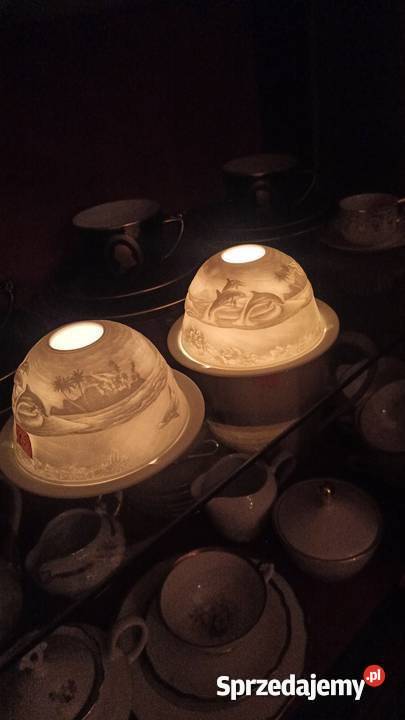 Z pandami Lampion na t light Lampka Porcelana i szkło Gdańsk sprzedam