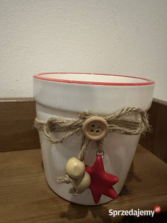 Osłona na doniczkę świąteczna ozdobna ceramiczna Zabrze