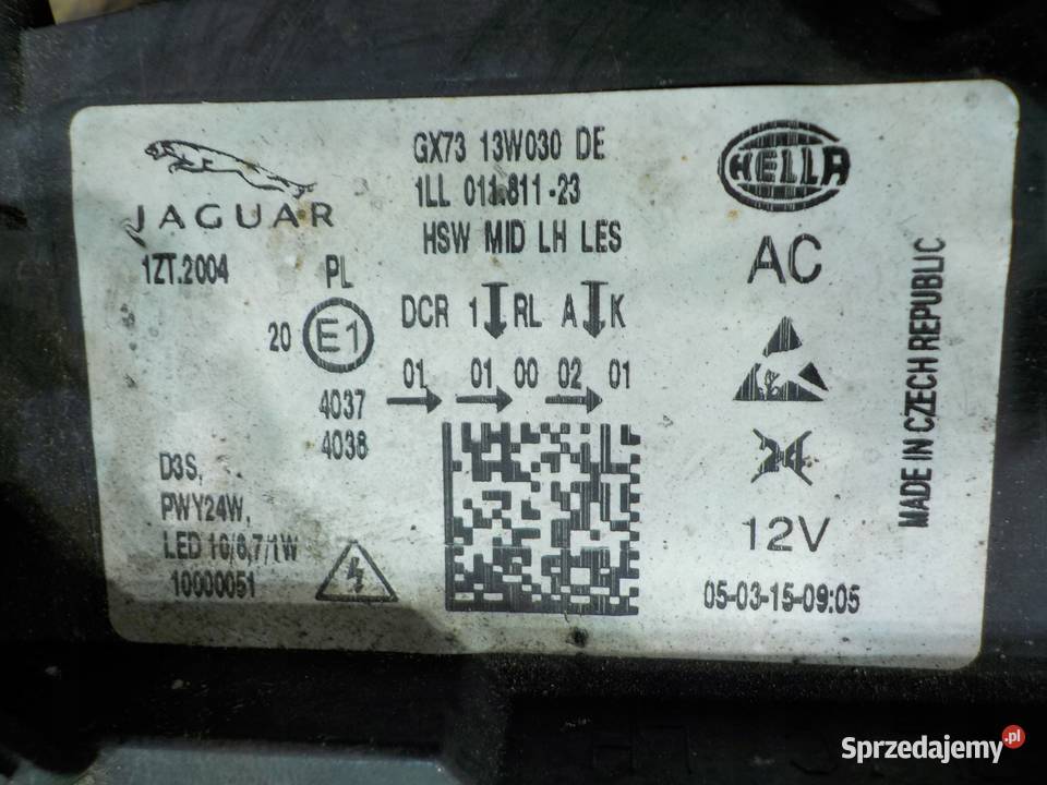 JAGUAR XE 20 D AUT 15r SEDAN 4D XENON lampa lewa mazowieckie Suków