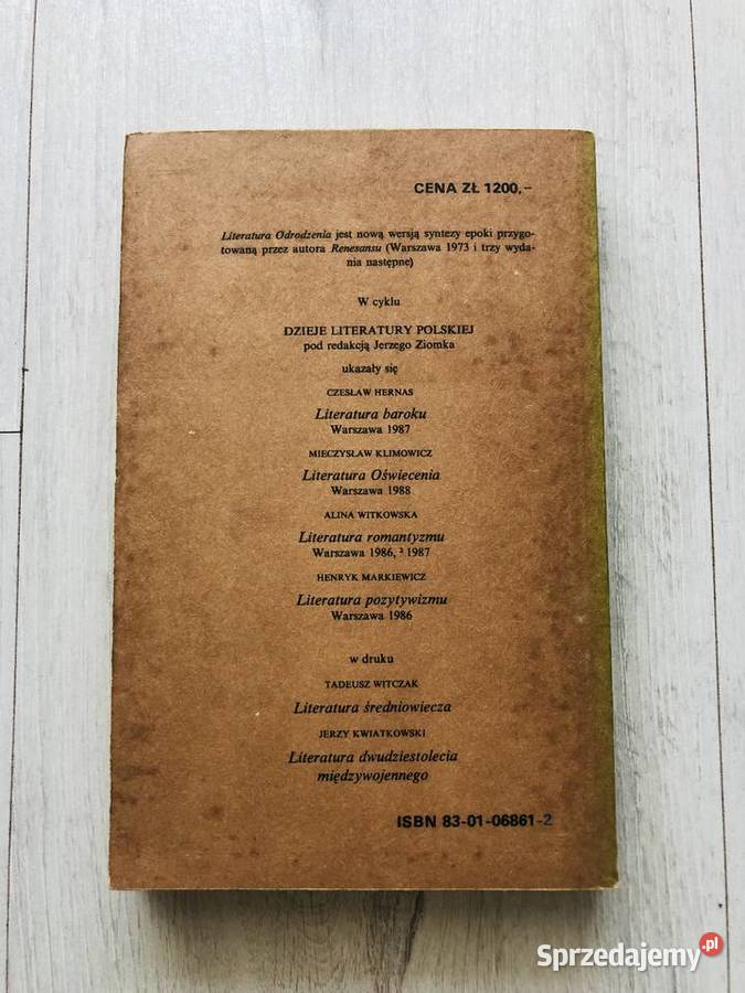 Książka Literatura Odrodzenia Jerzy Ziomek Łódź