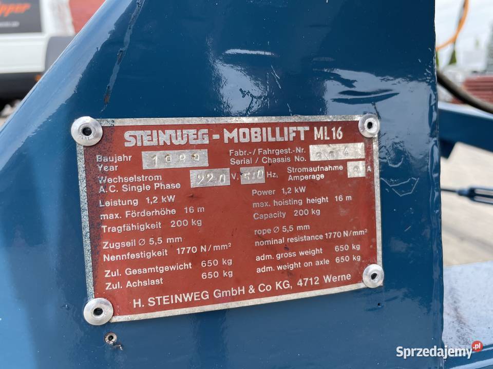 Winda dekarska Steinweg ML 16 drabina wciągarka