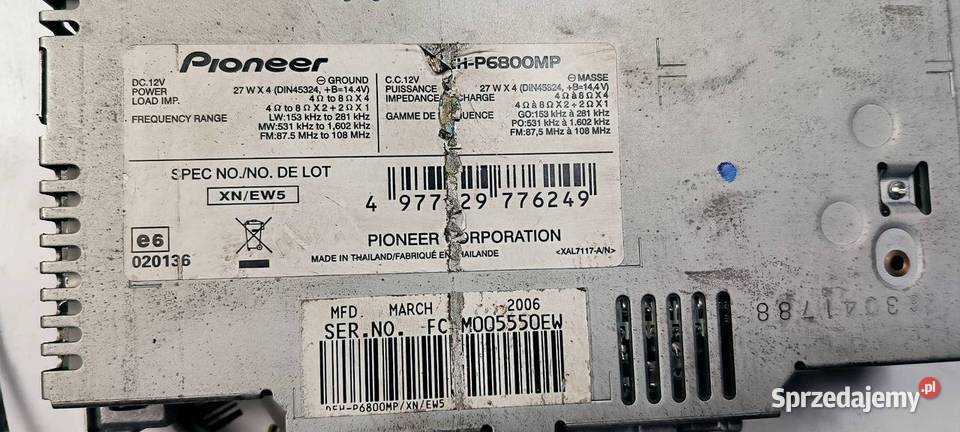 RADIO MITSHUBISHI MONTERO DEH P6800MP sprzedam