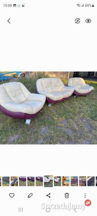 Sprzedam komplet sofa I 2 fotele że skóry Inowrocław