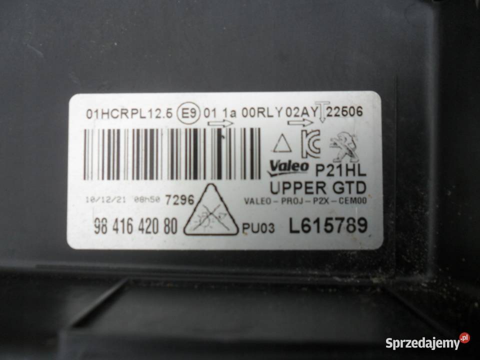 LAMPA REFLEKTOR LEWY PRZÓD EU 9841642080 PEUGEOT wielkopolskie Nowy Tomyśl