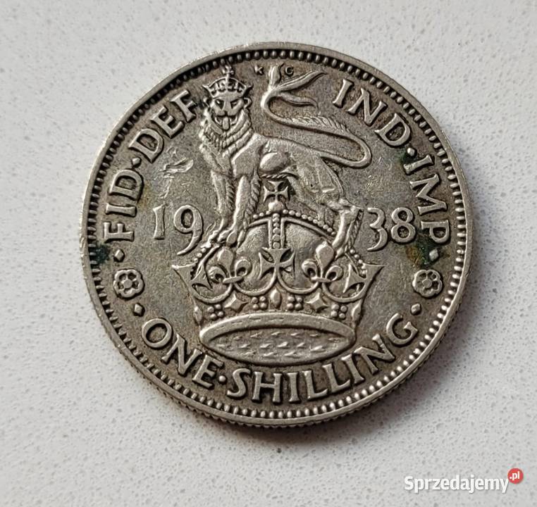 218 ANGLIA srebro 1 Szyling 1938 r Wola Kruszyńska sprzedam