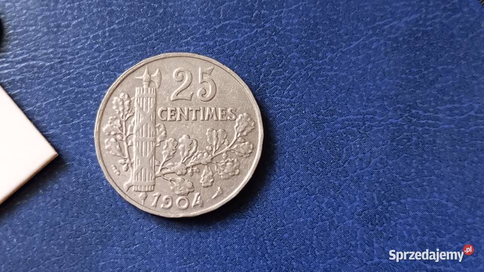 Stare monety 25 centym 1904 Francja Lesko