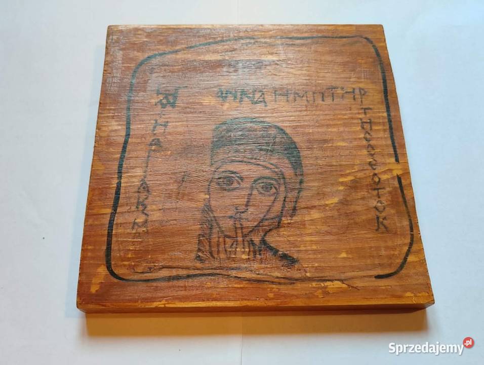 Obrazek na drewnie ikona święta Anna z Faras Rękodzieło Gdańsk