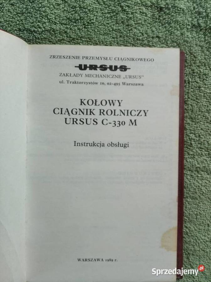 Instrukcja obsługi ciągnik rolniczego Ursus Rolnictwo Lublin