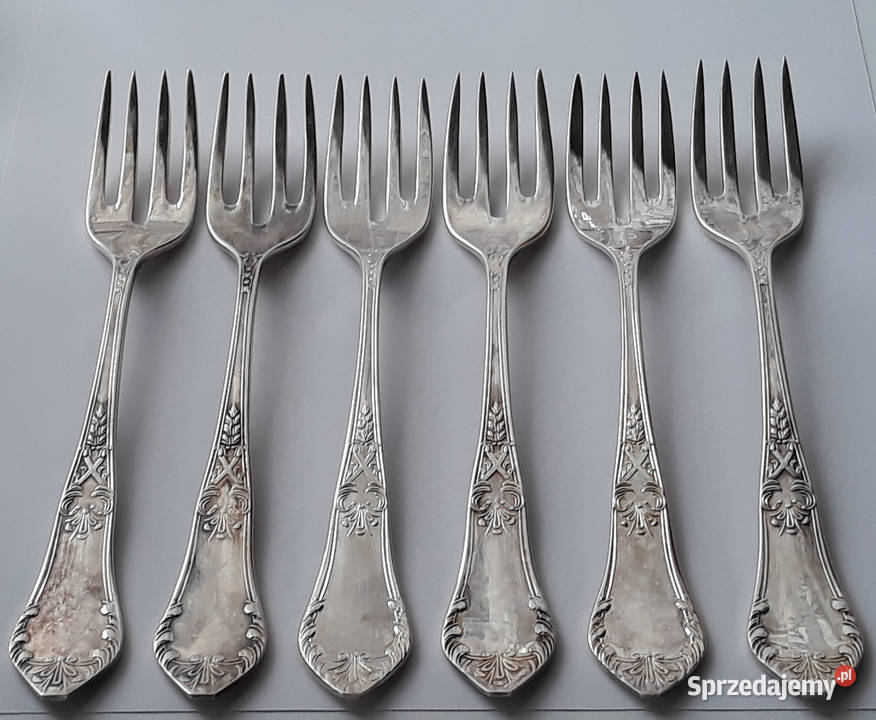 Posrebrzane widelce do ryb ROMAŃSKI Hefra śląskie Dąbrowa Górnicza