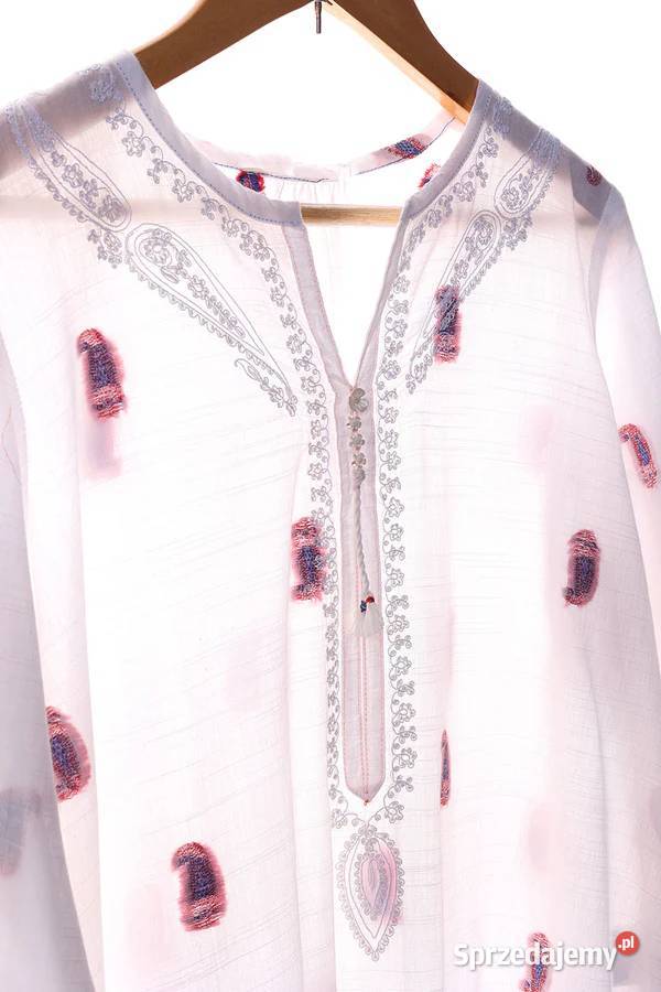 Długa tunika biała 3XL 46 bawełna sukienka Szczecin