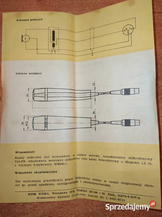 Mikrofon MDO IX UNITRA Tonsil Bytom sprzedam