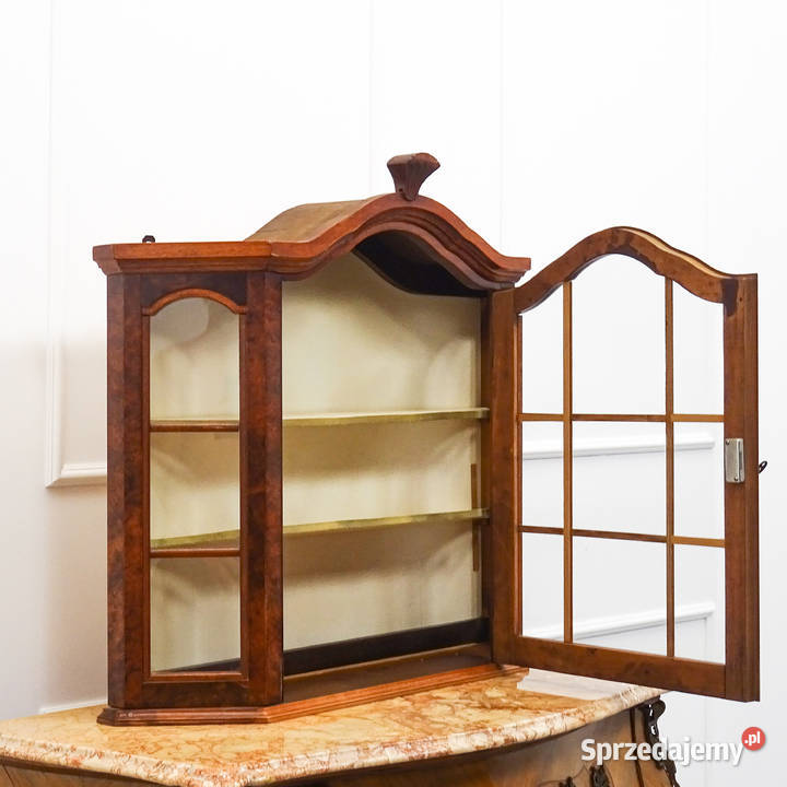 Stylowa drewniana SZAFKA wisząca przeszklona 74cm Kalisz