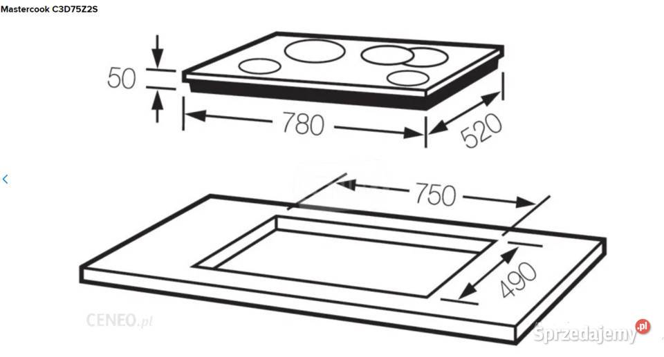 Płyta ceramiczna Mastercook 78 X 52 do zabudowy podkarpackie Borek Stary