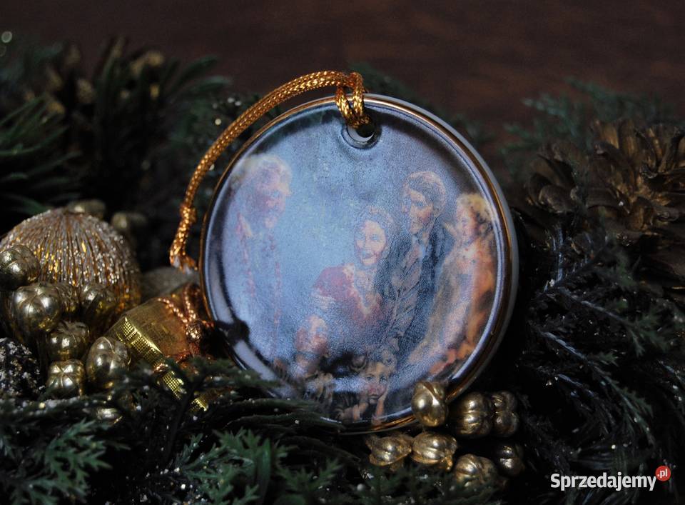 Zawieszka świąteczna porcelana lata 80 Tomy wielokolorowy lubelskie Lublin