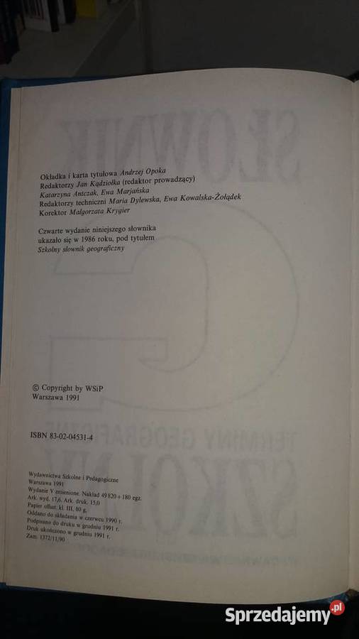 słownik geograficzny matura antykwariaty Warszawa