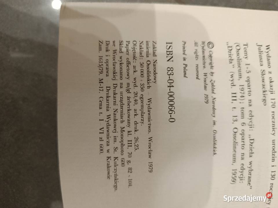 Dzieła Słowackiego