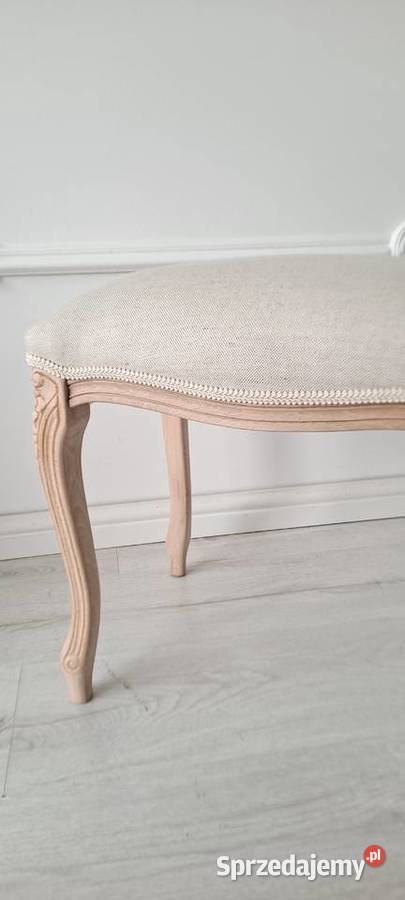 Stylowa pufa podnóżek stołek len Boho Ludwik 47cm Szczecin sprzedam