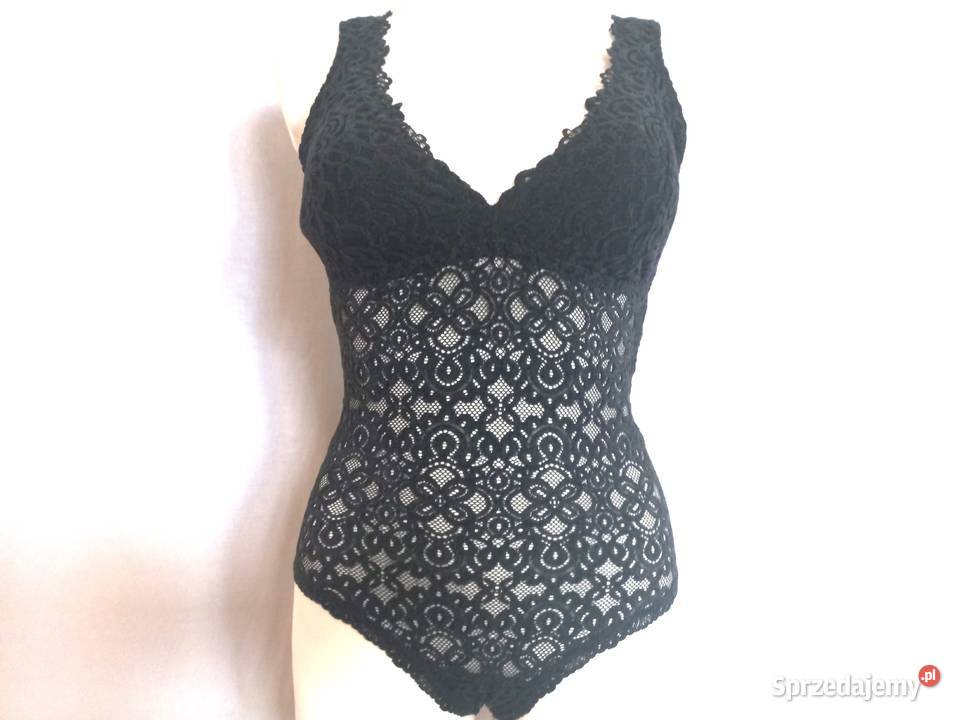 Body czarne Bluzka r 3638 ażur NOWE Białystok