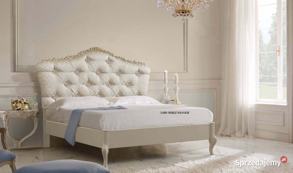 Drewniane włoskie łóżko B423/180 białe