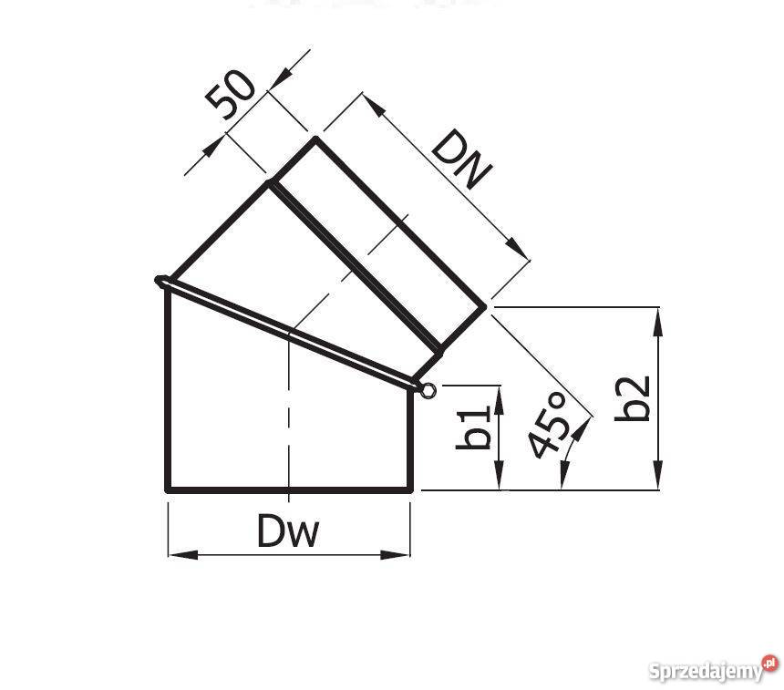 Kolano spalinowe nastawne 45 KNS 18045 DARCO