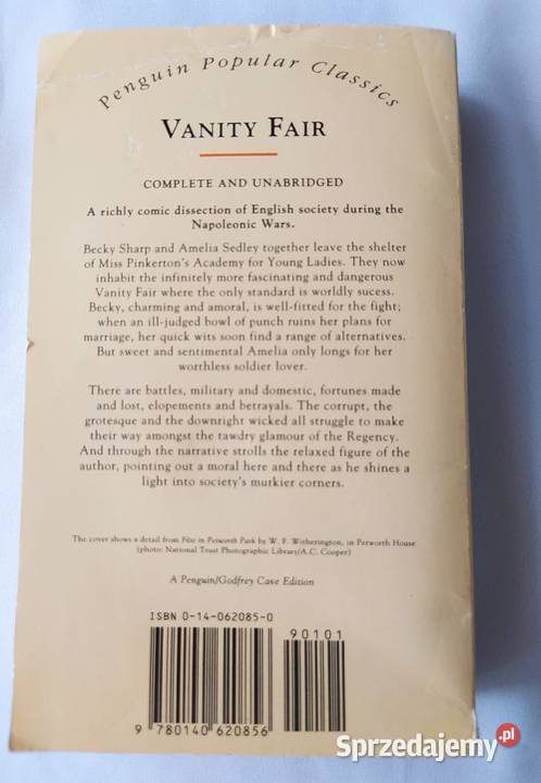 VANITY FAIR William Makepeace Thackeray Proza i poezja Proza i poezja podlaskie Hajnówka
