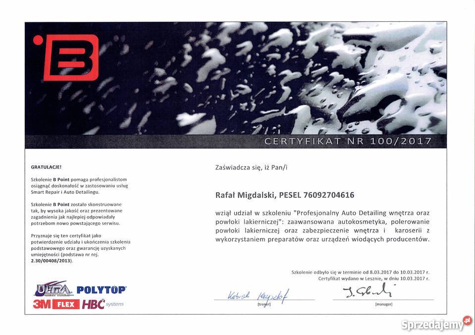 Certyfikowane usuwanie wgnieceń bez lakierowania kujawsko-pomorskie Włocławek