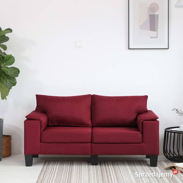vidaXL 2-osobowa sofa, kolor czerwonego wina 287078