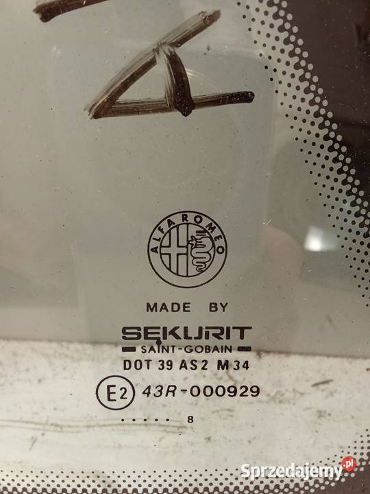 Szyba Karoseryjna Lewa Tylna Alfa Romeo 145 94 wielkopolskie Bralin