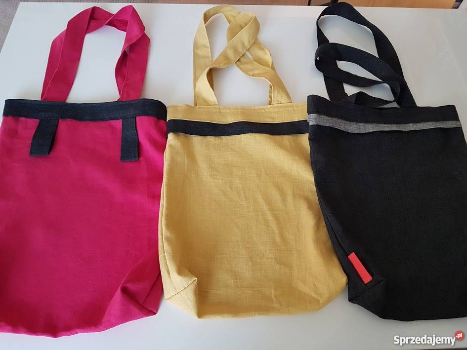 Lniana torba na zakupy eko torba torba z lnu 38cm Torby i torebki Szczecin sprzedam