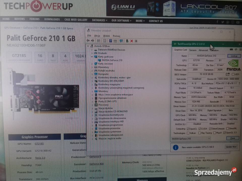 Palit GeForce 210 1GB 1024M SDDR3 64Bit HDMI DVI Bydgoszcz