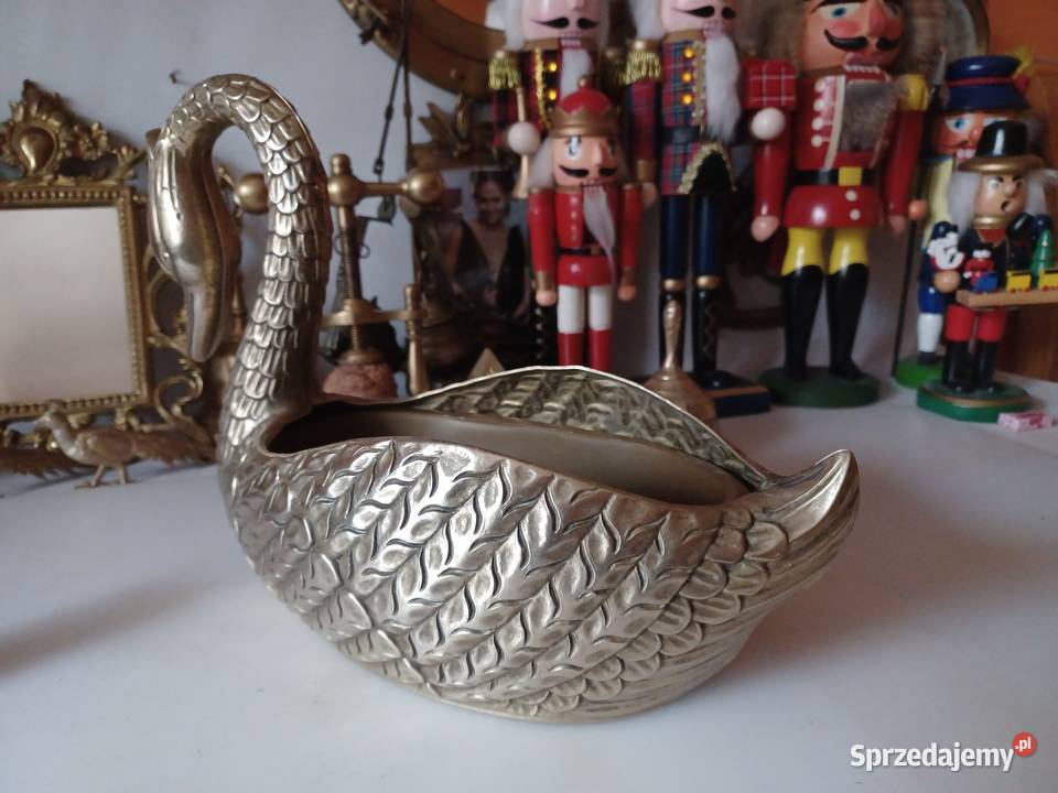 Mosiężna żardiniera łabędź Poznań