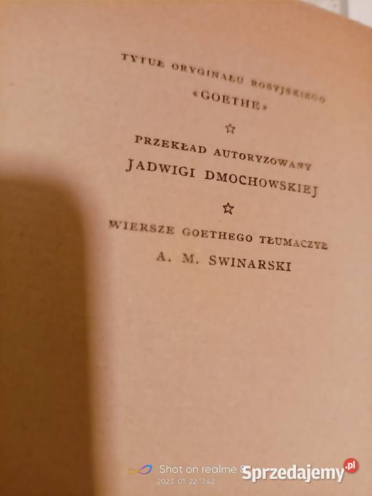 Goethe Szaginian unikat okazy antykwariat Warszawa