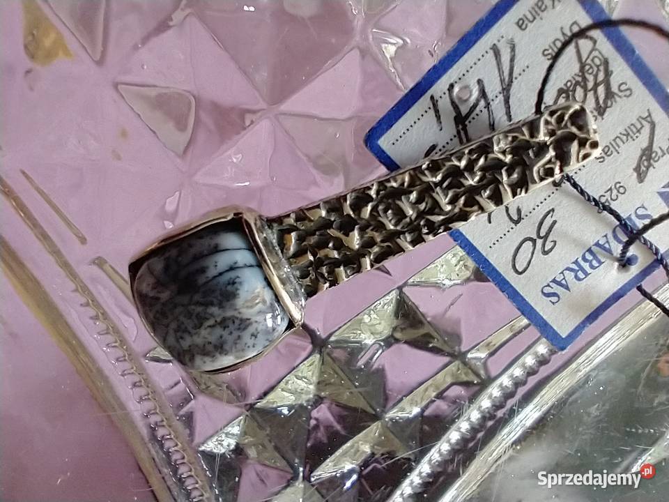 Wisior srebro 925 naturalny kamień jaspis Rękodzieło Łódź