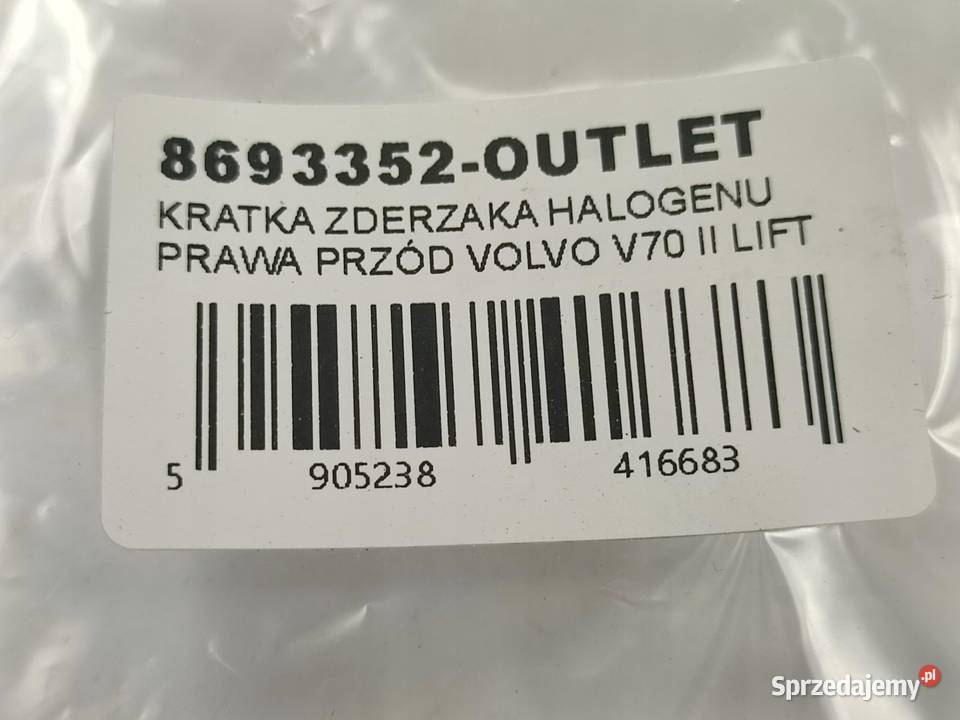 KRATKA ZDERZAKA PRAWY PRZÓD VOLVO V70 II LIFT