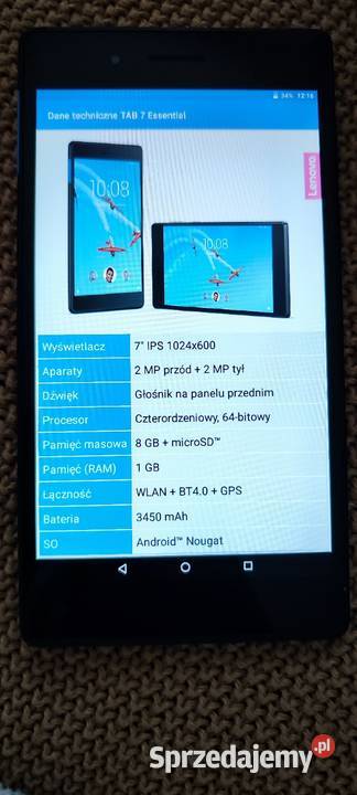 Lenovo Tab 7 Essential TB7304F stan Tablety i palmtopy Kostrza