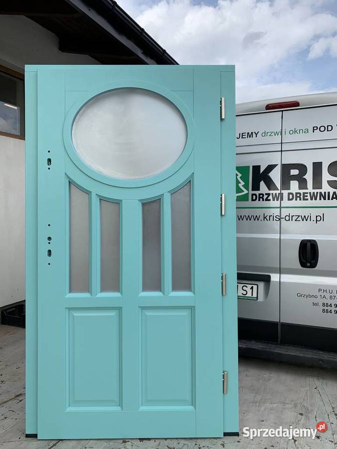 DRZWI ZEWNĘTRZNE ANGIELSKIE 75cmZIELONE RAL 6001 99cm