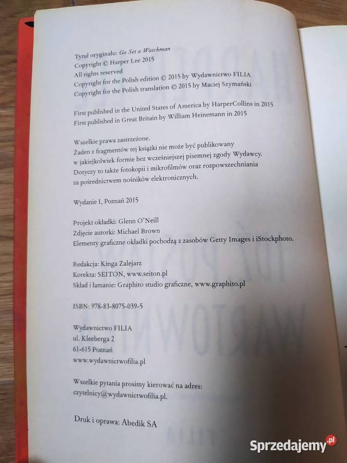 Idź postaw wartownika Harper Lee 2015 Proza i poezja