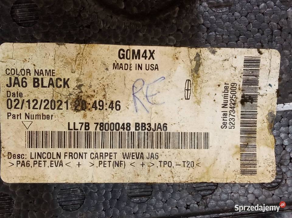 WYKŁADZINA WNĘTRZA PRZÓD LL7B7800048BBJA6