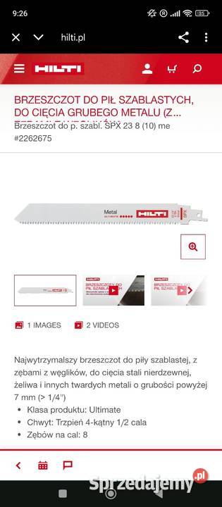 HILTI Brzeszczoty do stali nierdzewnej Katowice